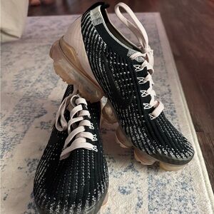 Nike Women's Black and White VaporMax Sneakers